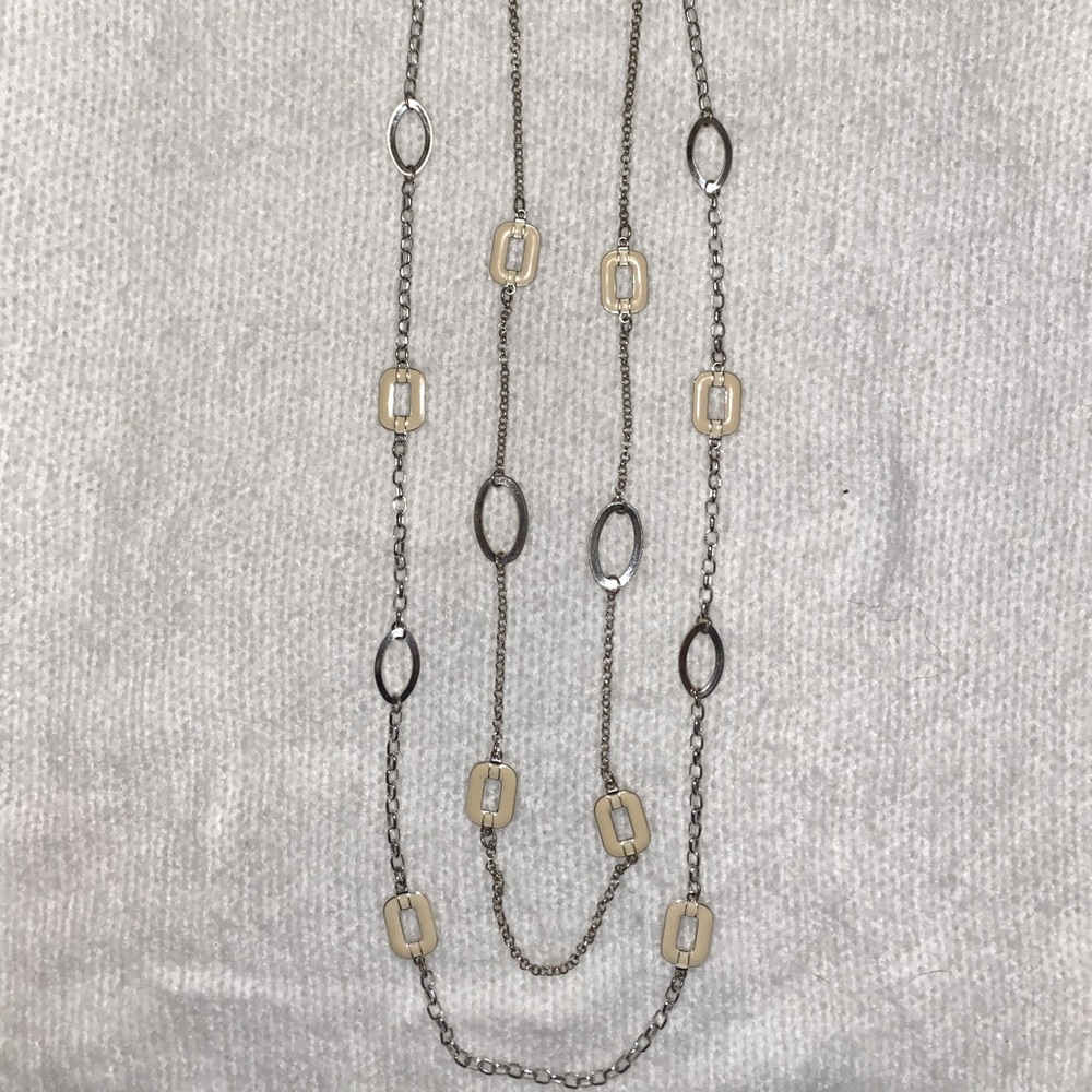 Silver and Cream necklace